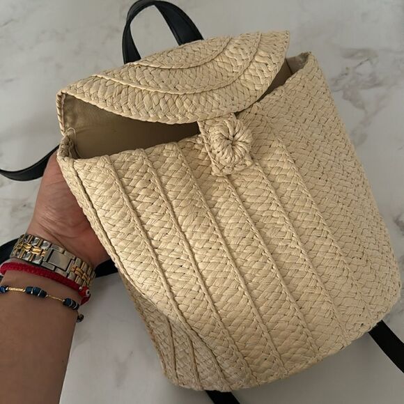 Straw Basket Backpack - Natural  NWOT - Picture 3 of 5